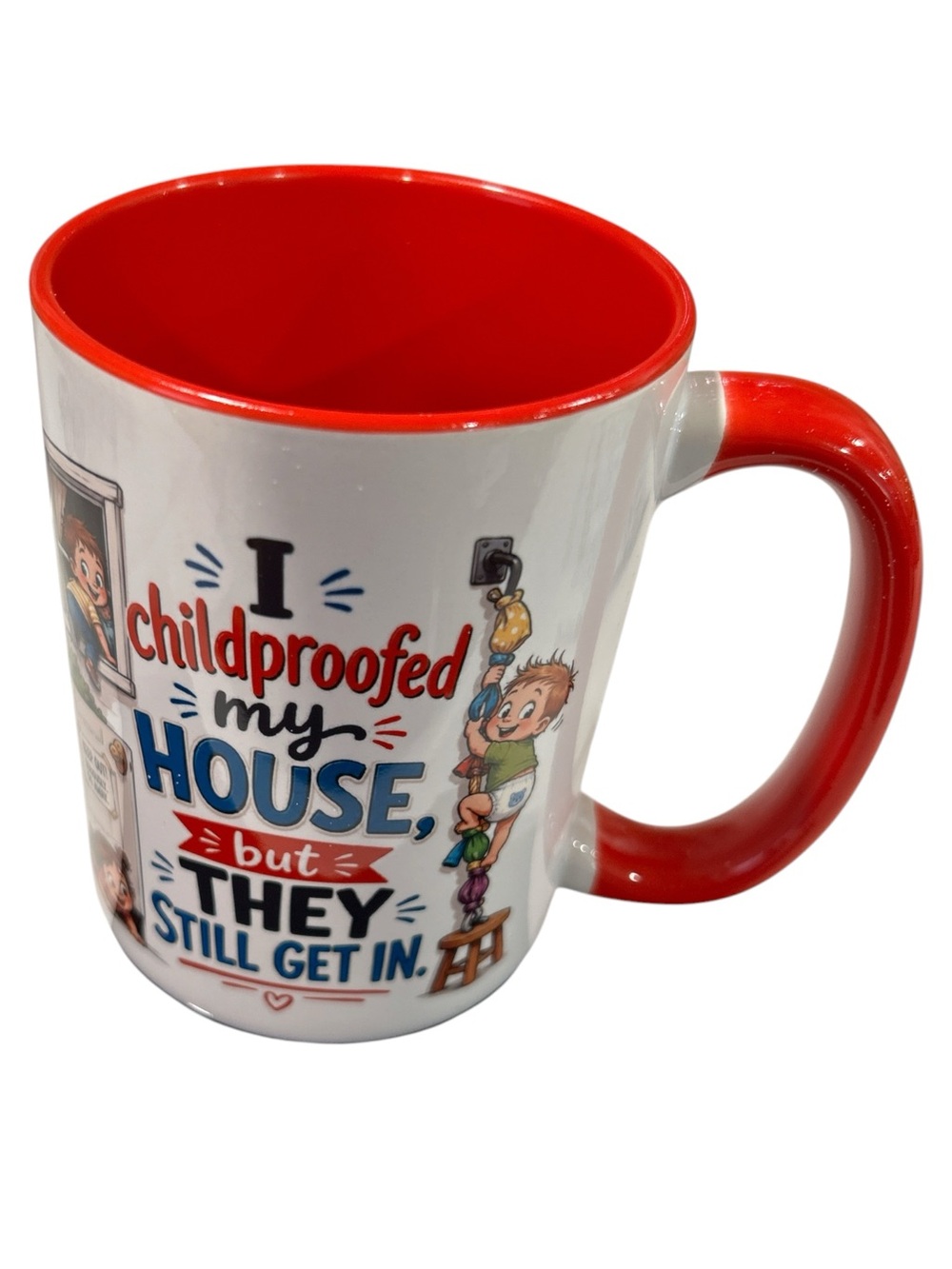 Red & White "I Childproofed My House" Coffee Mug 15 ounces - Picture 3 of 4